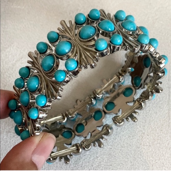 NWOT Turquoise Statement NECKLACE & BRACELET Set - Picture 6 of 10